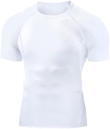 Men's Compression Shirts Workout Sports Short Sleeve Running Tops Cool Dry Tight T-Shirt Baselayer Gym Undershirts