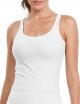 Zeal Bras Longline Ribbed Medium Support Sports Bras, Crisscross Back Tank Tops with Removable Pads B-D Cups