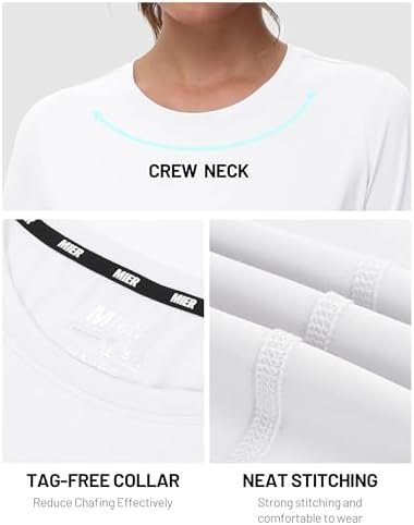 Women's Running Athletic Shirts Dry Fit Active T-shirt Tops Short Sleeve Soft Crew Neck Gym Workout Exercise Tees