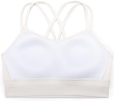 Womens Strappy Longline Sports Bra - Molded Cup Double Spaghetti Strap Workout Bra Yoga Crop Tank Top