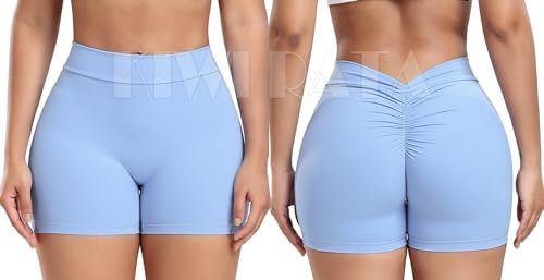 Workout Scrunch Shorts Women V Back Gym Shorts Butt Lifting Shorts Seamless