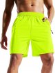 Men's Quick Dry Running Shorts with Zipper Pocket, Elastic Waist Athletic Workout Exercise Fitness Shorts, 7 Inch