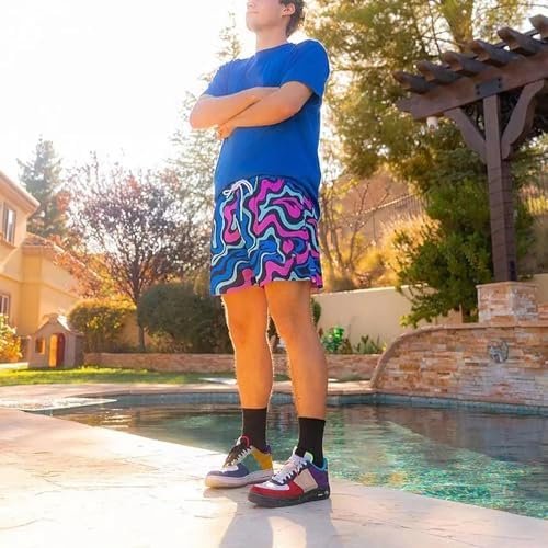 Mens Art Graphic Shorts Casual Athletic Running Shorts Cool Streetwear Designer Shorts Drawstring