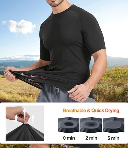 4 Pack Men's Compression Shirts Short/Long Sleeve Athletic Workout Rash Guard Sports Undershirt Gear Top for Men